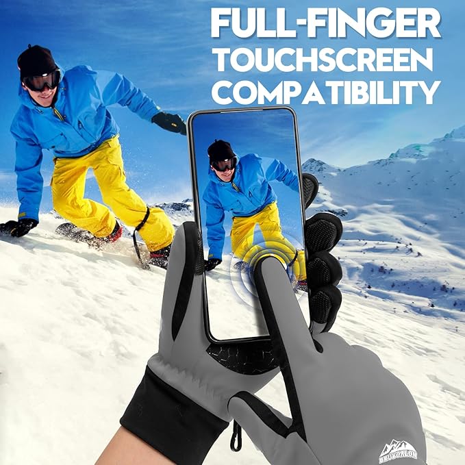 Bruvoalon Winter Gloves for Women & Men, 3M Thermal Insulation, Lycra Fabric, Windproof, Touchscreen, Anti-Slip, Cold Weather-StrideForce Fitness