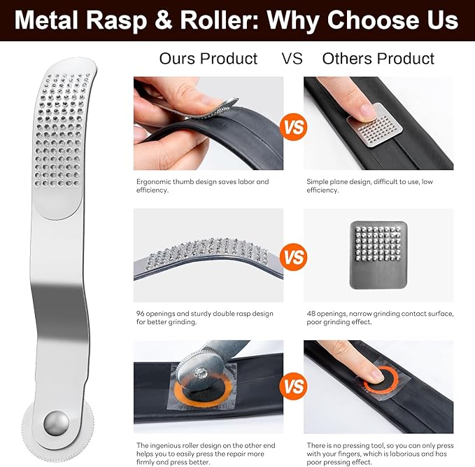 29 PCS Bike Tire Repair Kits - 22 PCS Vulcanizing Patches, Cement, Tire Levers, Metal Rasp & Roller, Valve Wrench, Portable Bicycle Inner Tube Puncture Patch Kit for BMX MTB Road Bike Motorcycle-StrideForce Fitness