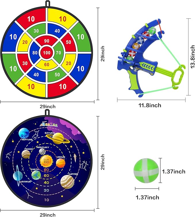 BooTaa 29" Large Dart Board for Kids, Kids Dart Board with Sticky Balls, Boys Toys, Indoor/Sport Outdoor Fun Party Play Game Toys, Birthday Gifts for 3 4 5 6 7 8 9 10 11 12 Year Old Boys Girls-StrideForce Fitness