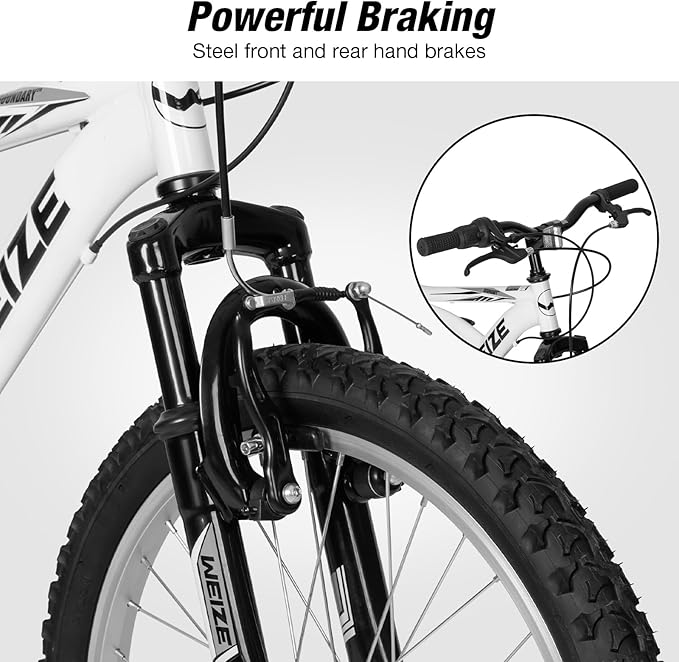 WEIZE Kids Mountain Bike, 20 inch Kids' Bicycles for 6-11 Years Old Boys Girls with Dual Full Suspension, 6 Speeds Drivetrain, High-Carbon Steel Frame, Ideal for Young Riders and Adventurers-StrideForce Fitness