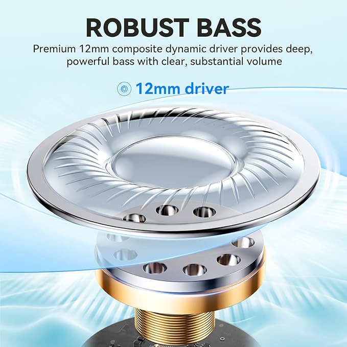 EarFun Air Life Wireless Earbuds, 12mm Driver with Deep Bass, Bluetooth 5.4 in-Ear Earbuds, 4 Mics AI ENC Call, 35H Playtime, 30 Preset EQs Via App, Comfortable Fit, Fast Charging, IPX5 Waterproof-StrideForce Fitness