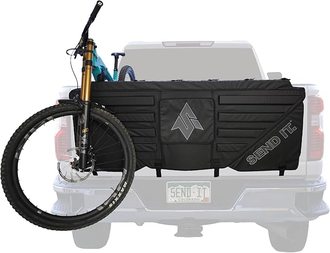 Send It. High Roller Tailgate Bike Pad V2 - Truck Accessories for Mountain Bikers, BMX, Ebikes & More (Full Size)-StrideForce Fitness