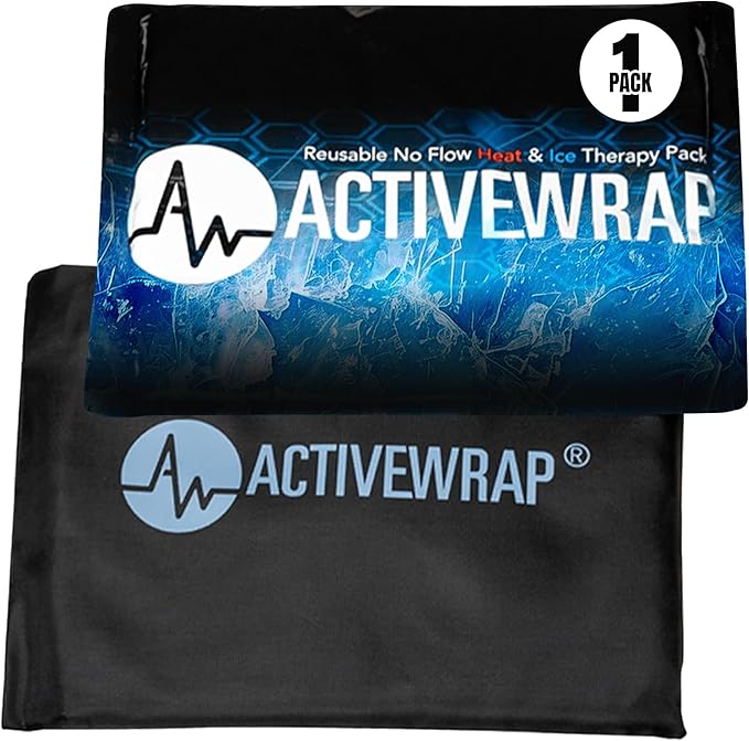 Activewrap Reusable Ice Packs for Injuries - Hot and Cold Gel Compress for Injury Recovery and Pain Relief, Soft, Flexible, Leakproof Pad for Back, Knee, Hip, & Shoulder - X-Large (13 x 10 Inches)-StrideForce Fitness