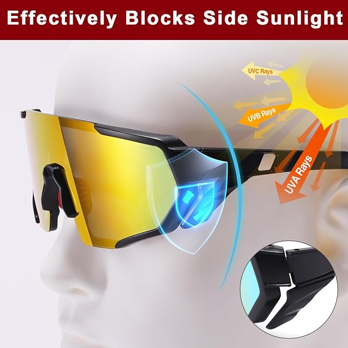 MALIDAK Sports Sunglasses for Mens Women Youth Baseball Sunglasses UV400 Protection Men Cycling Glasses-StrideForce Fitness