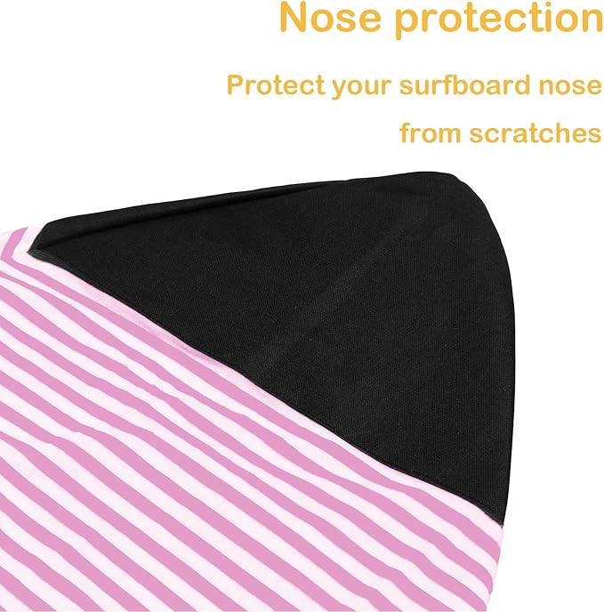 Surf Sock, Surfboard Sock Cover for Longboard Paddleboard Surf Board Sup Paddle Board, 6-8 FT Foot Quick Dry Stretch Surfboard Bag Sleeve with Drawstring Closure-StrideForce Fitness