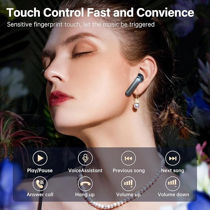 A10 Pro Wireless Earbuds, Bluetooth 5.3 Headphones HiFi Stereo 50H Playback LED Digital Display Ear Buds with ENC Noise Canceling Headset, IPX7 Waterproof Earphones for Gym/Running/Work-StrideForce Fitness