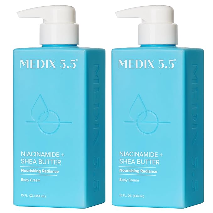 MEDIX Fragrance Free Niacinamide Face Moisturizer + Shea Butter Cream For Face & Body Lotion | Anti Aging Skin Care Firming Cream For Wrinkles, Dark Spots, Large Pores, 15 Fl Oz, 2-Pack-StrideForce Fitness