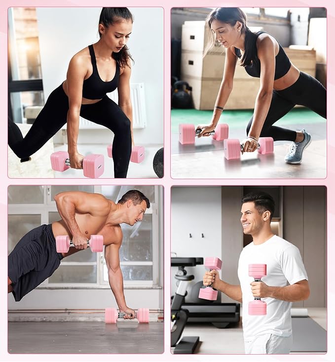 15LB 20LB 50LB Adjustable Dumbbell Set Free Weights Dumbbells Set for Women Men Hand Weights Sets Adjust Dumbbell Weight Sets for Home Gym Exercise Workout Strength Training Equipments-StrideForce Fitness