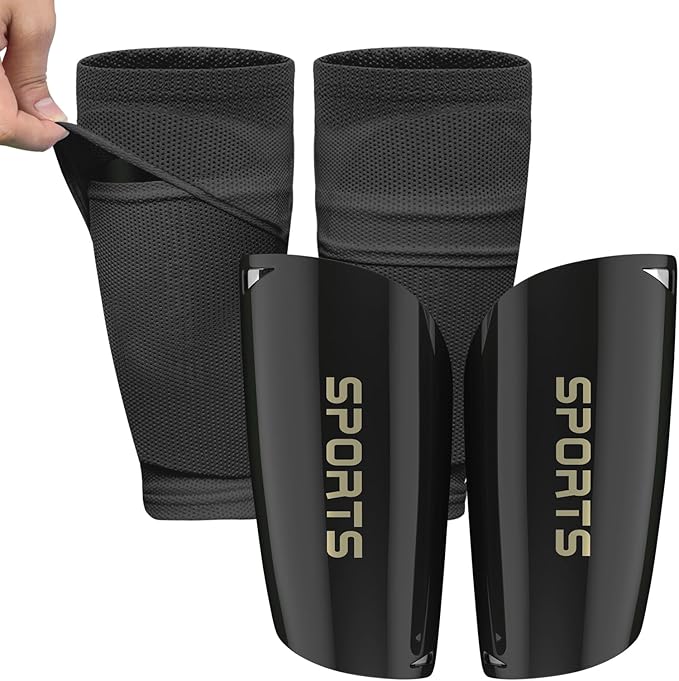 Kids Youth Soccer Shin Guards with Sleeves, Slip in Shinguards Soccer Shin Pads for 3-15 Years Old Boys Girls Child Teens-StrideForce Fitness