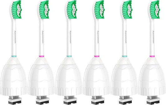 Aoremon Replacement Toothbrush Heads for Philips Sonicare E-Series Essence HX7022/66 and other Screw-on Electric Toothbrush Model, 6 Pack