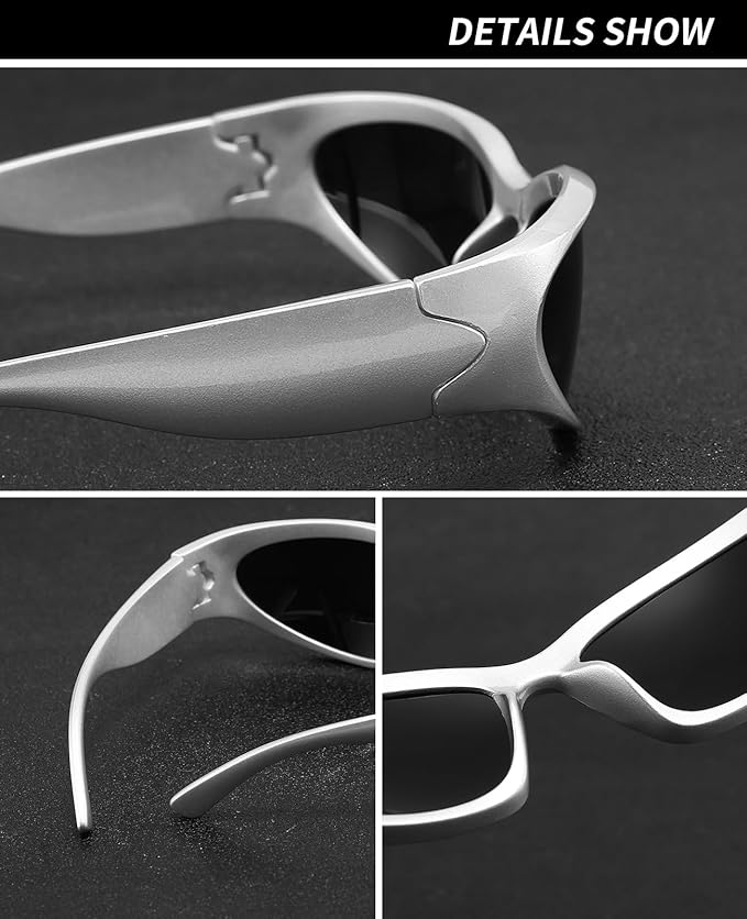 SOAR&EAGLE Y2K 3Pack Polarized sunglasses Wrap Around Men's Women's sunglasses Fashion Sport Shades Sun Glasses-StrideForce Fitness