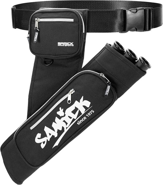 Archery Arrow Quiver - Adjustable Waist Hanged Quiver with 3 Removable Tubes & Pockets for Archery Arrows Case & Equipment - Ideal for Hunting & Target Practice - Right Handed Only-StrideForce Fitness