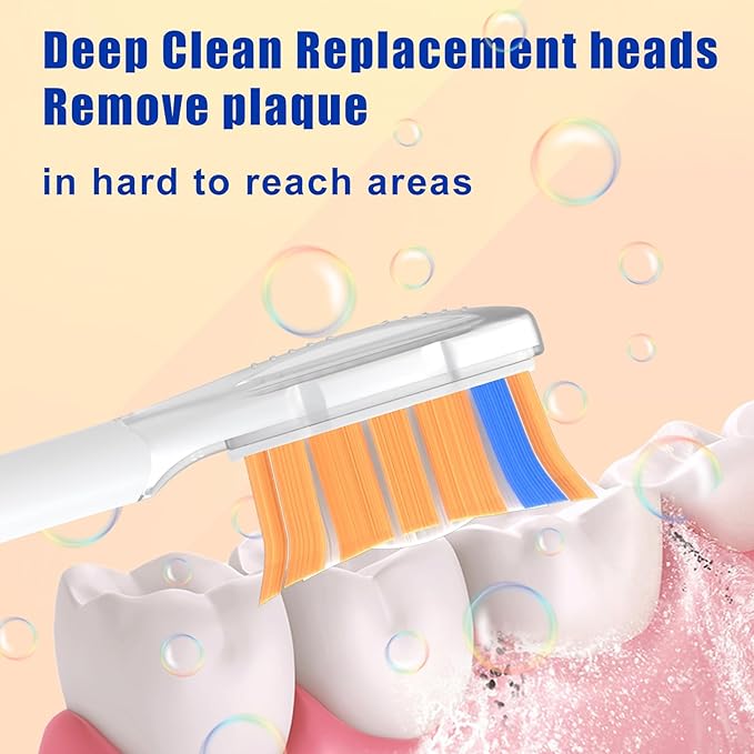 Replacement-Heads for Philips-Sonicare,Toothbrush-Heads for Sonicare Brushes Replacement A3 C2 C3 G2 G3 Click-On Handle,Medium Bristles Electric-Toothbrush-Heads,8 Pack