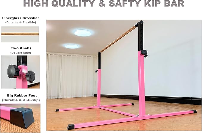 4FT/5FT Gymnastic Bar Set Gymnastics Horizontal Bar Gymnastics Kip Bar for Kids Home Use-StrideForce Fitness