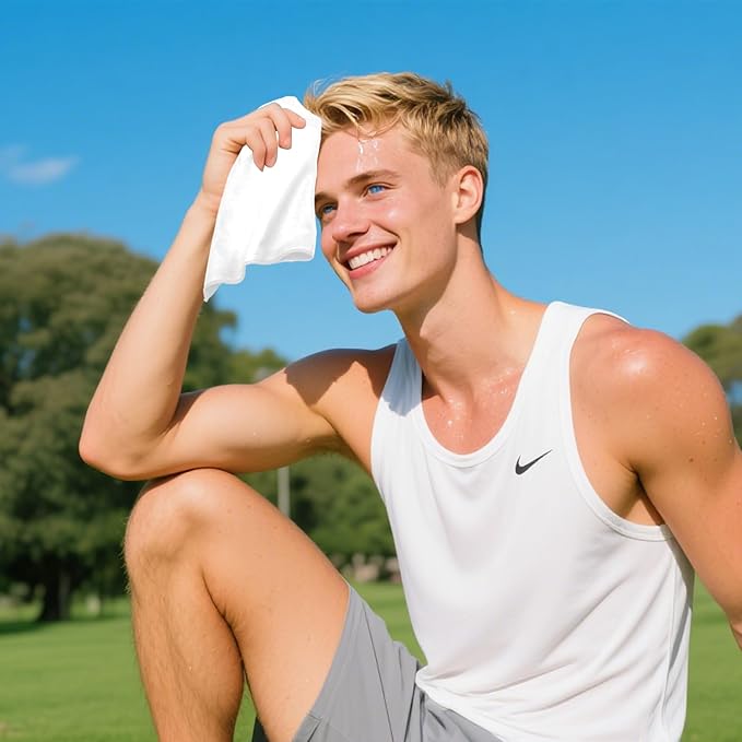 12 Pack Sweat Absorbing Handkerchiefs,Gym Workout Towels Microfiber Sweat Rags Towels for Men & Women, Running Sports accessories Small Cloth for Face Hand,Black Hankies (10" x 10")-StrideForce Fitness