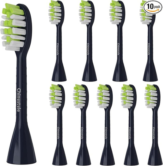 Replacement Toothbrush Heads Compatible with Philips One Sonicare Electric Toothbrush HY1200 HY1100, Tooth Brush Head Navy Blue -10 Pack