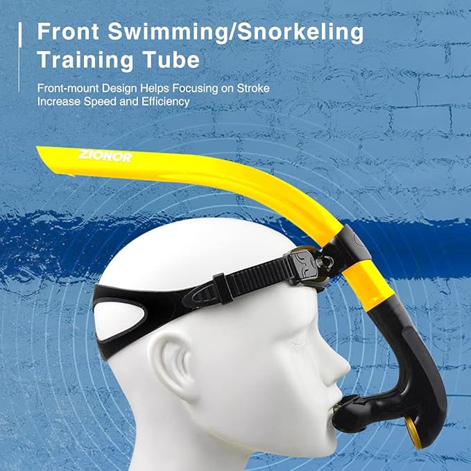 ZIONOR Snorkel Lap Swimming Swimmer Training Diving Snorkeling Comfortable Mouthpiece One-Way Purge Valve for Pool Open Water-StrideForce Fitness