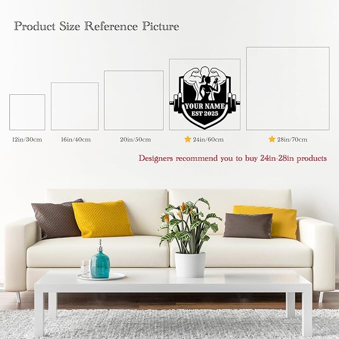 Customized Metal Gym Name Sign, Personalized Sports Room Wall Art,Metal Gym Sign,Unique Fitness Wall Sign, Gym Lovers Unique Gift, Gym Wall Art,Training Center Sign (Style-9)-StrideForce Fitness