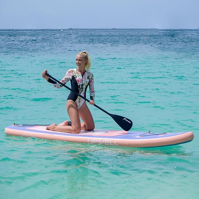 UPWELL 11’6”/11'2”/11'/10'8”/10'6”/10'2” Inflatable Stand Up Paddle Board with sup Accessories Including Backpack, Repairing Kits, Non-Slip Deck, Leash, 3 Fins, Paddle and Hand Pump-StrideForce Fitness