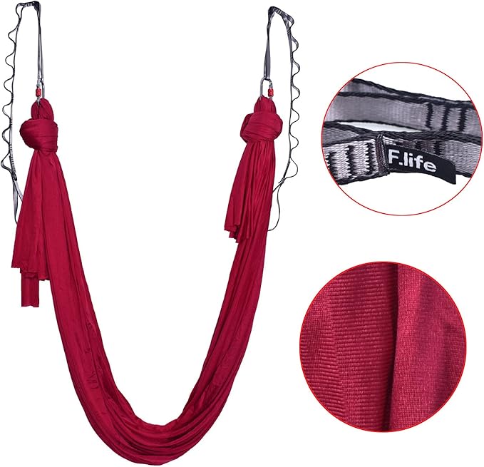F.Life Aerial Silk Yoga Hammock & Swing for yoga Inversion,Strength training,starter hardware kit-StrideForce Fitness