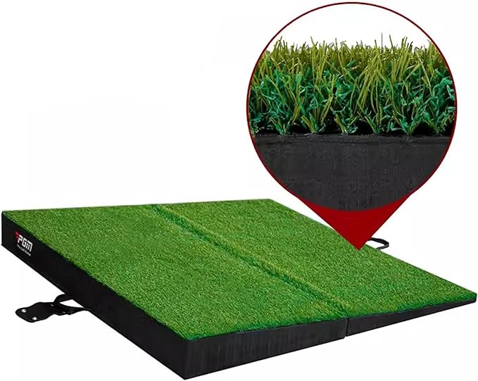 PGM 40"x 40" Golf Practice Mat - 4 Adjustable Simulation Slopes Golf Mats - Golf Hitting Mat - Golf Mats Practice Indoor Outdoor - Golf Training Mat - Golf Swing Trainer Aid-StrideForce Fitness