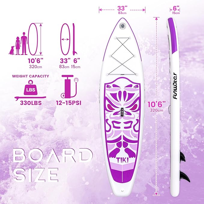 FunWater Inflatable Ultra-Light Stand Up Paddle Board for All Skill Levels with Premium SUP Paddleboard Accessories,Non-Slip Comfort Deck for Youth & Adults-StrideForce Fitness