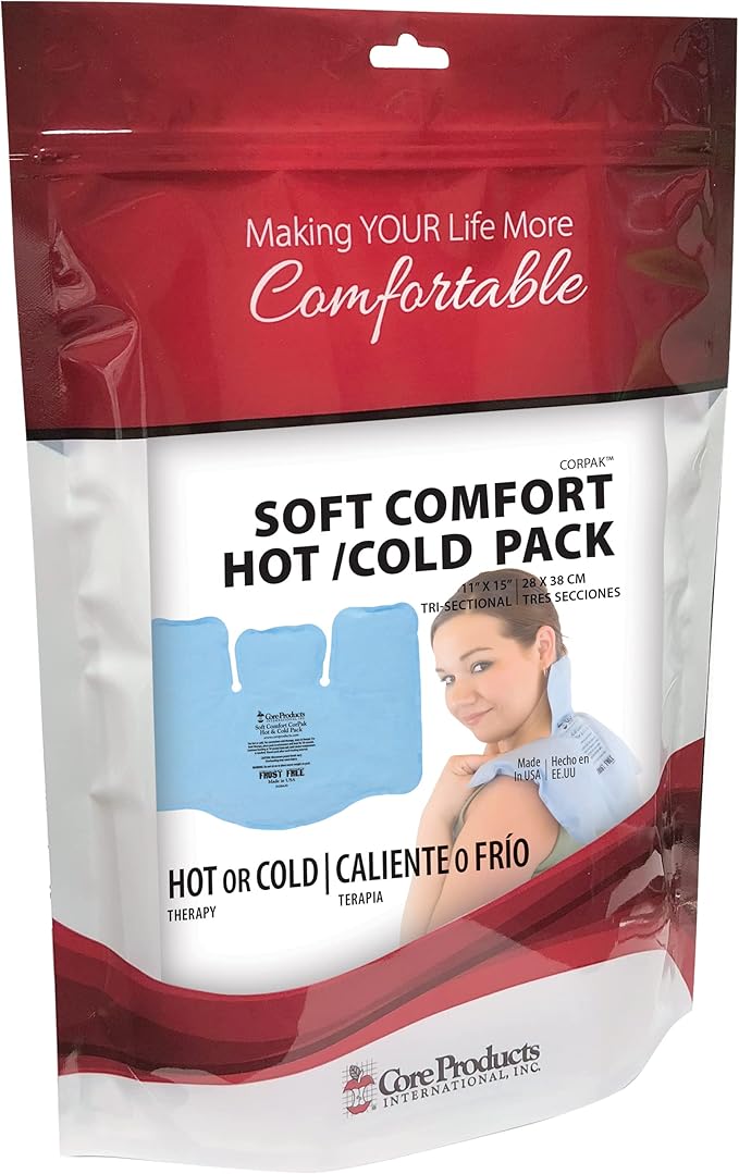 Core Products Soft Comfort CorPak – Reusable Hot & Cold Therapy Pack, Ice Pack for Injuries, No-Frost Compress for Muscle, Back & Joint Pain Relief – 11" x 15", Made in USA-StrideForce Fitness