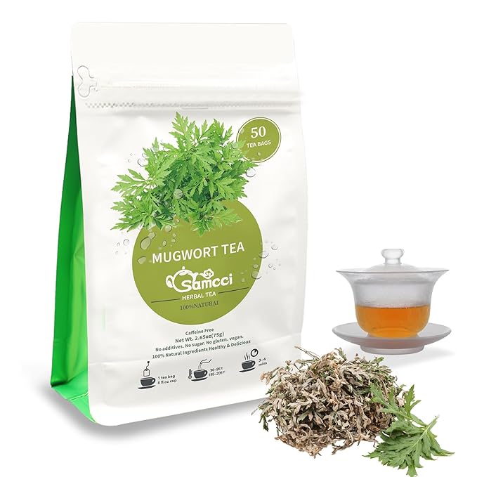 Samcci - Mugwort Tea Bag, 50 Teabags - 100% Natural Dried Mugwort leaves - No Sugar, No Caffeine, No Gluten, Vegan - Rich In Antioxidants-StrideForce Fitness