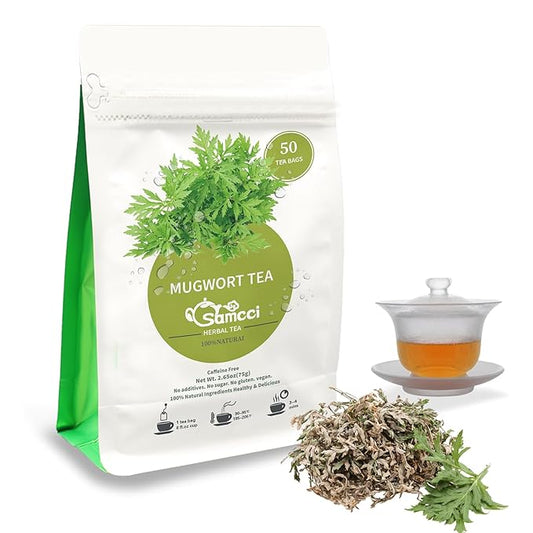 Samcci - Mugwort Tea Bag, 50 Teabags - 100% Natural Dried Mugwort leaves - No Sugar, No Caffeine, No Gluten, Vegan - Rich In Antioxidants-StrideForce Fitness