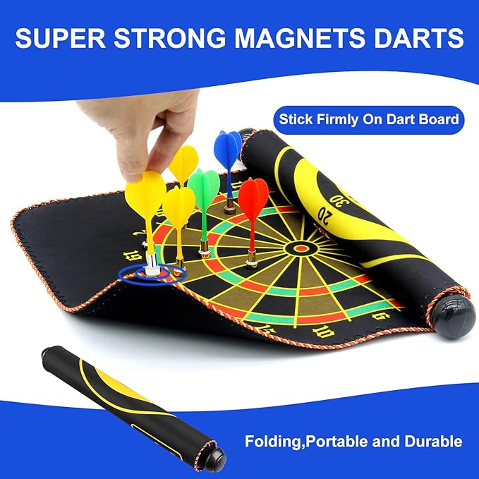 Magnetic Dart Board Outdoor Game Suitable for Children to Play Comes with 12 Darts Best Toys Gifts for Teenage Boys Girls Age 5 6 7 8 9 10 11 12 Years (12 in)-StrideForce Fitness