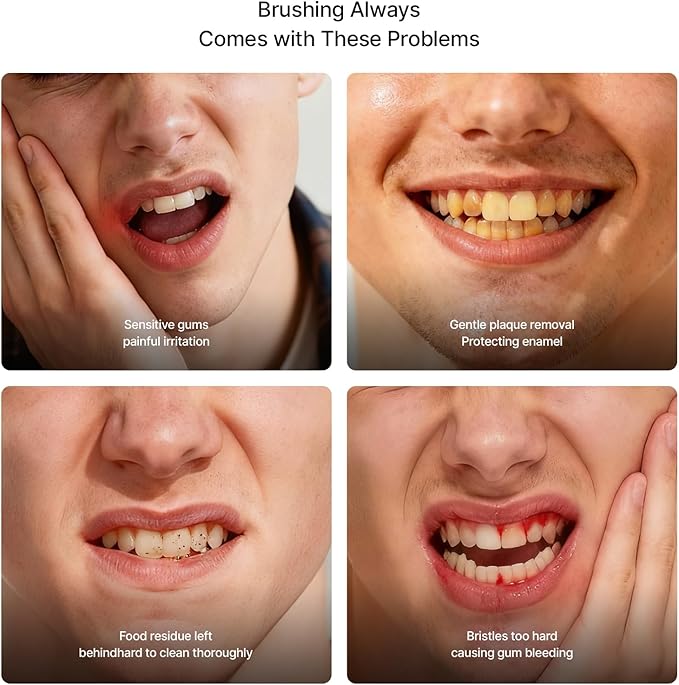 Ultra Soft Bristle Toothbrush for Adults with Sensitive Gums, Aluminum Alloy + ABS Handle with 11 Replaceable Wide Soft Gum Care Heads