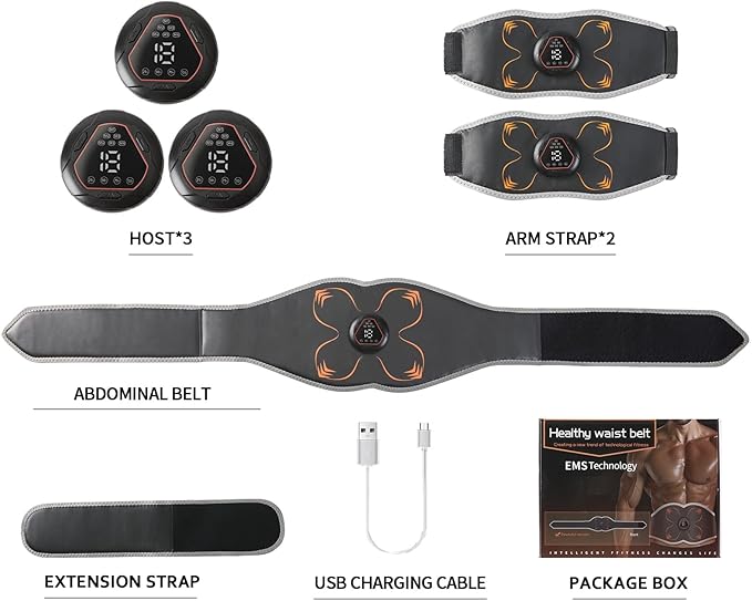 Electronic Muscle Stimulator, Abs Stimulator Muscle Toner for Abdomen/Arm/Leg, Strength Training Equipment for Men and Women-StrideForce Fitness