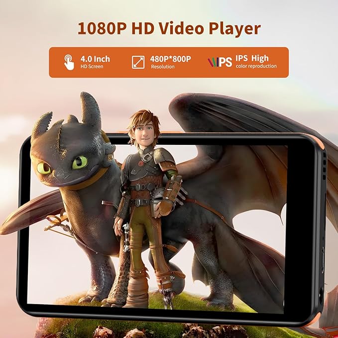 160GB MP3 Player with Bluetooth and WiFi, Android 13 MP3 & MP4 Player with 4" Touchscreen and Speaker, 4GB RAM & 32GB ROM, Spotify Music Player with Audible, FM Radio, Amazon Music, Play Store-StrideForce Fitness