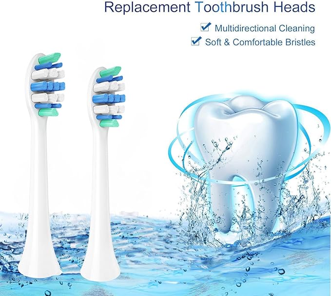 Replacement Toothbrush Heads for Phillips Sonicare Electric Toothbrush Click-on Handles 10 Pack White (Blue, 1 Count (Pack of 10))