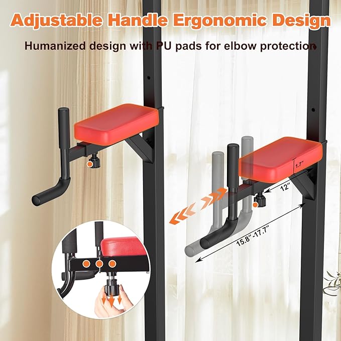 RELIFE REBUILD YOUR LIFE Power Tower Pull Up Bar Station Workout Dip Station for Home Gym Strength Training Fitness Equipment-StrideForce Fitness