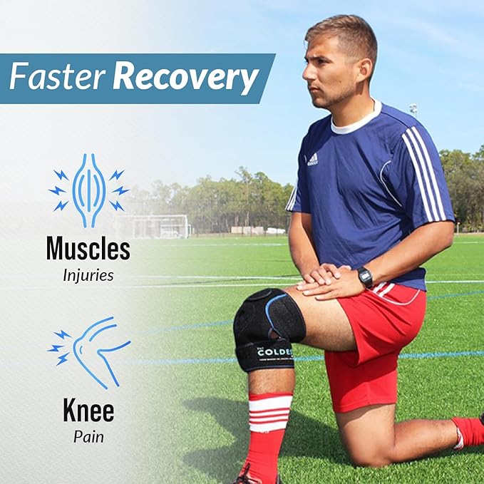 The Coldest Knee Ice Pack Wrap, Hot and Cold Therapy - Reusable Compression Best for Meniscus Tear, Injury Recovery, Bursitis Pain Recovery, Sprains, Swelling and Rheumatoid Arthritis-StrideForce Fitness