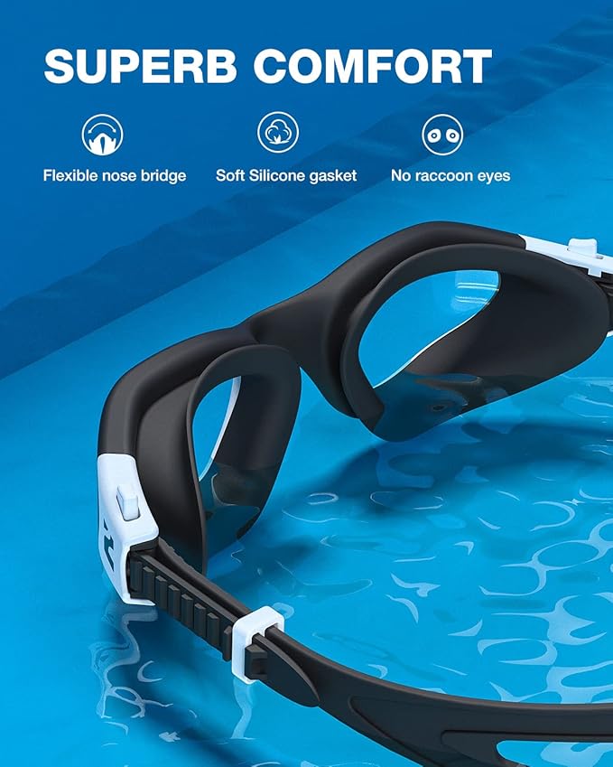 ZIONOR Swim Goggles, G1 SE Swimming Goggles Anti-fog for Adult Men Women-StrideForce Fitness