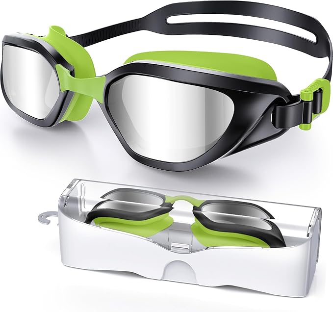 Swim Goggles, Unisex Adult Swimming Goggles Anti Fog Anti UV No Leakage Wide View for Men Women Youth-StrideForce Fitness