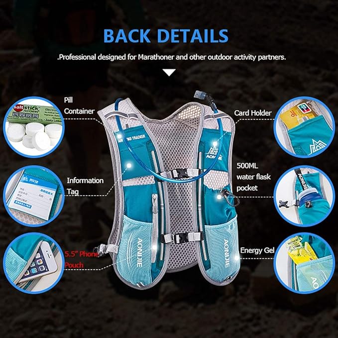 AONIJIE Hydration Vest Pack Backpack 5L Marathoner Running Race Hydration-StrideForce Fitness
