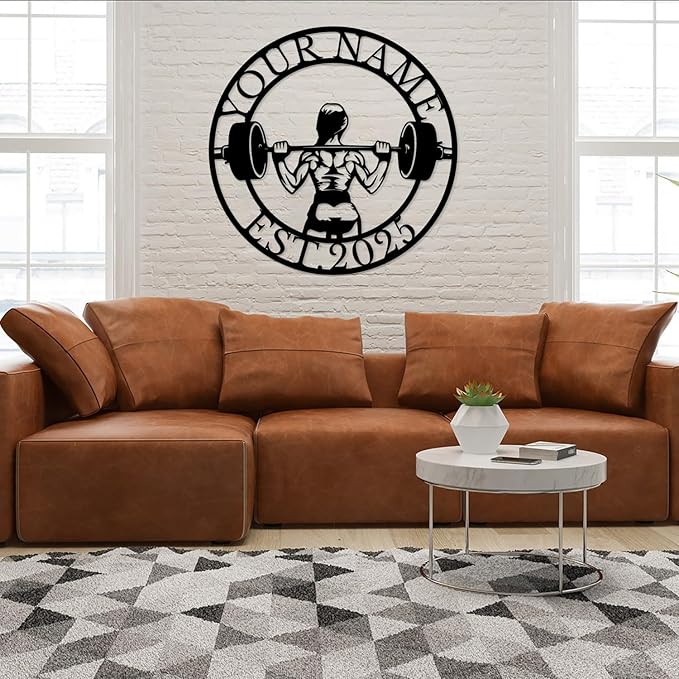 Personalized Metal Gym Sign, Custom Fitness Metal Wall Decor, Body Builder Lovers Gift, Gym Custom Unique Metal Wall Art, fitness room decor, home gym decor, gym wall art (Style-4)-StrideForce Fitness
