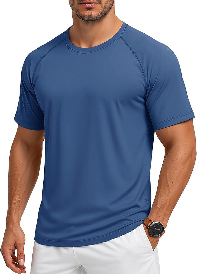 MAGCOMSEN Men's Short Sleeve UPF 50+ Sun Protection Shirts Quick Dry Athletic T-Shirt Hiking Running Swimming Rash Guard-StrideForce Fitness