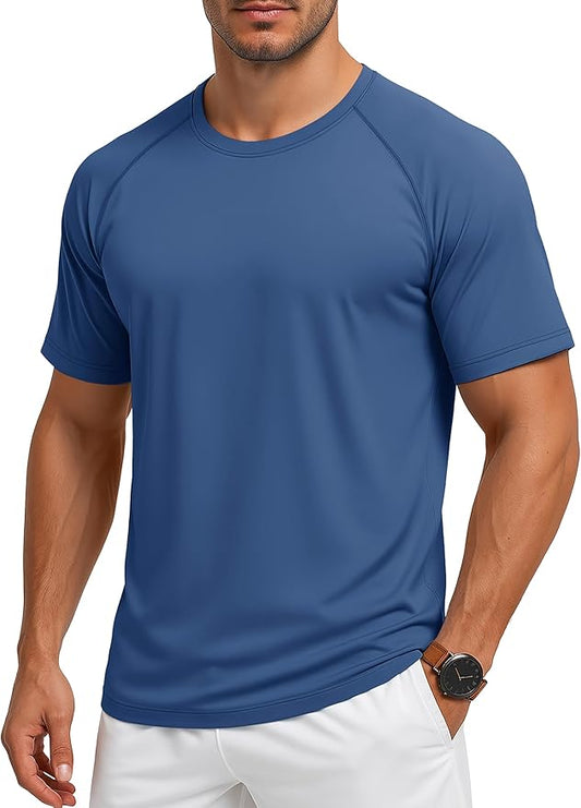 MAGCOMSEN Men's Short Sleeve UPF 50+ Sun Protection Shirts Quick Dry Athletic T-Shirt Hiking Running Swimming Rash Guard-StrideForce Fitness