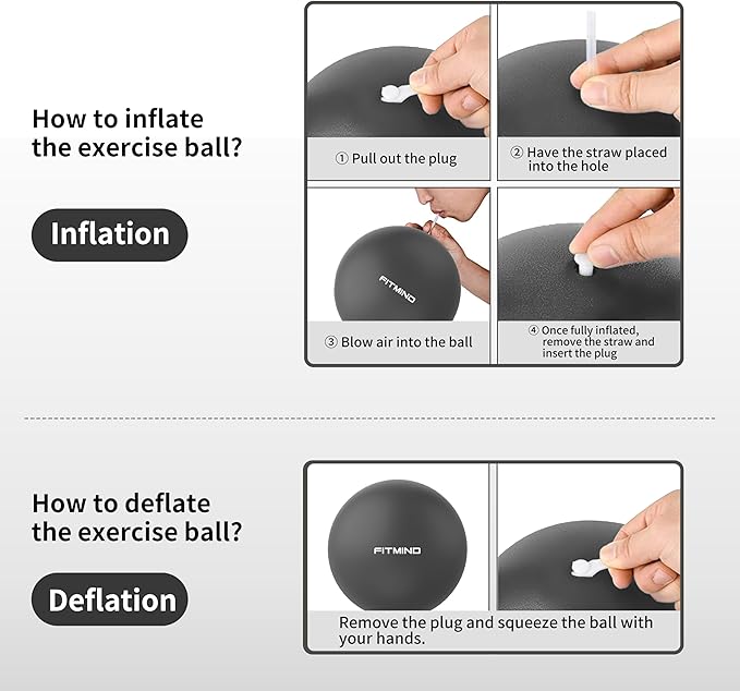 Pilates Ball - 10 Inch Core Ball for Yoga, Stability, Fitness, Ab & Core Workout, Physical Therapy-StrideForce Fitness