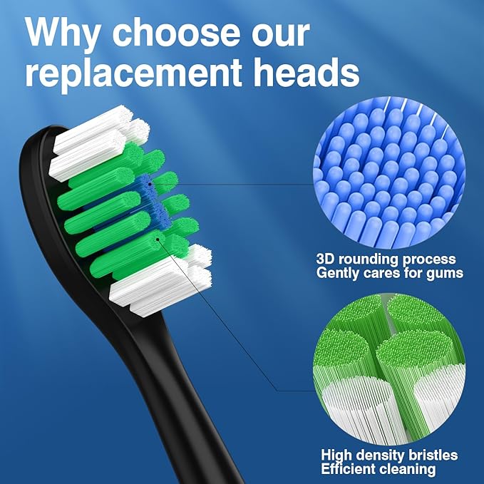 Lanveda Replacement Toothbrush Heads Compatible with Philips Sonicare Replacement Heads, Replacement Brush Head Compatible with Phillips Sonicare 4100 5100 5300 6100 Electric Toothbrush, 16 Pack