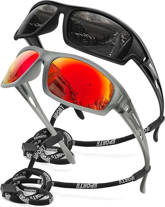Polarized Sports Sunglasses for Men 100% UV Protection Wrap Around Unbreakable Sun Glasses for Fishing Driving-StrideForce Fitness
