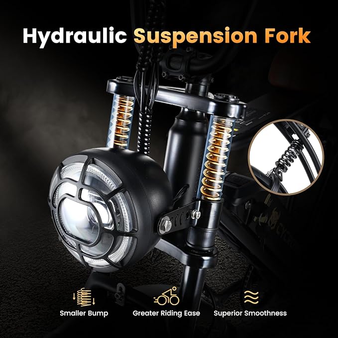 Electric Bike for Adults,Peak 1000W/1500W Motor,20/28MPH 55-150Mile ebikes for Adults with 10.4AH/13AH/26AH Battery,20" Fat Tire Electric Dirt Bike Commuting Off Road Ebike, UL2849-StrideForce Fitness