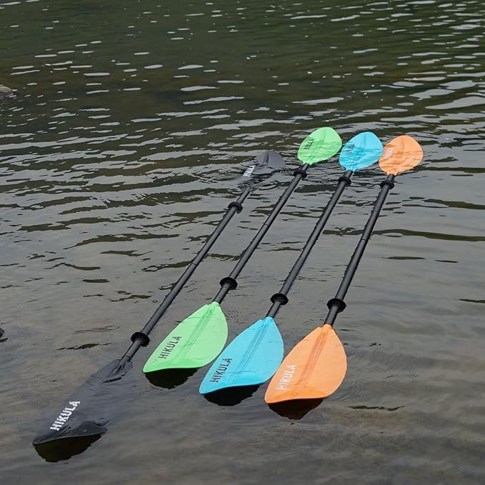 Kayak Paddle 4 Pieces Aluminum Shaft and PP Blade Floating 86.6in/220cm, 90.5inch/230cm Lightweight Oars-StrideForce Fitness