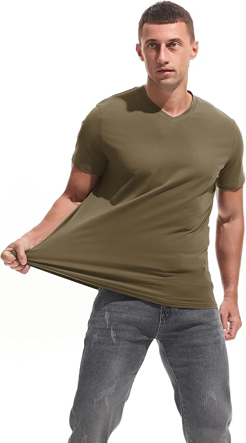 VEIISAR Premium V Neck T Shirts for Men - Modern Fitted Tees Vneck Undershirts-StrideForce Fitness