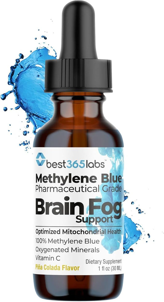 Methylene Blue Pharmaceutical Grade, USP Grade, Third-Party Tested with Vitamin C - Memory Booster - Improves Cognitive Function and Focus - Clear Thoughts and Reduced Fog - Liquid Supplement-StrideForce Fitness