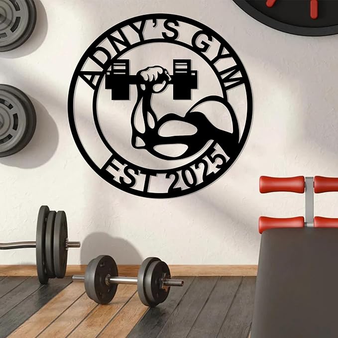 Luxury Personalized Gym Metal Sign, Custom Home Gym Sign, Home Gym Decorations, Gifts for Fitness Lovers, Workout Room Decor, Gym Signs for Home Gym, Christmas Gifts 4-StrideForce Fitness